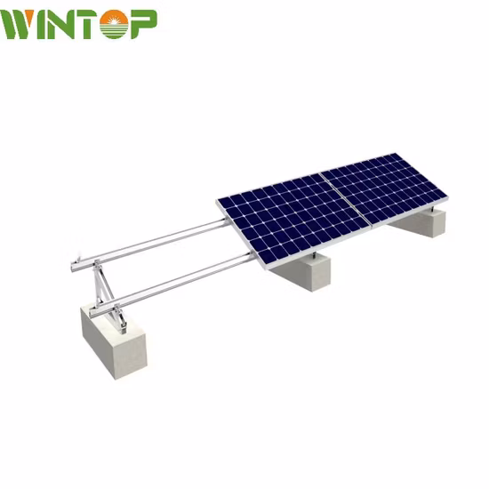 Sistema de montagem triangular de telhado plano com base de concreto para painel de energia solar