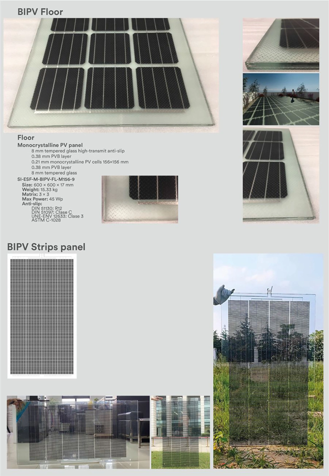 250W 300W BIPV Building Integrated PV Solar Module Panel for Greenhouse